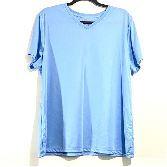 Women's Cool Dri LIGHT BLUE V-neck wicking fitness t-shirt size 2XL - Picture 5 of 5